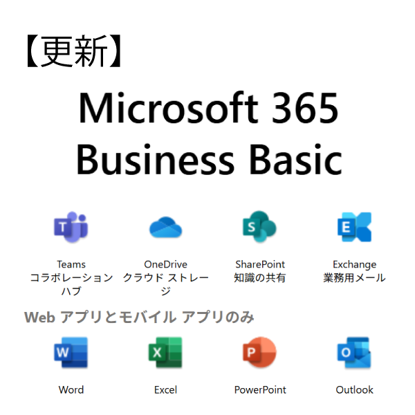 【更新：年額一括払い】Microsoft 365 Business Basic Teamsあり(YM8CYY0754)